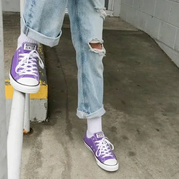 Converse Chuck Taylor All Star Low Top Purple M-4 W-6 Pre-Owned Unisex Sneaker - Picture 8 of 8